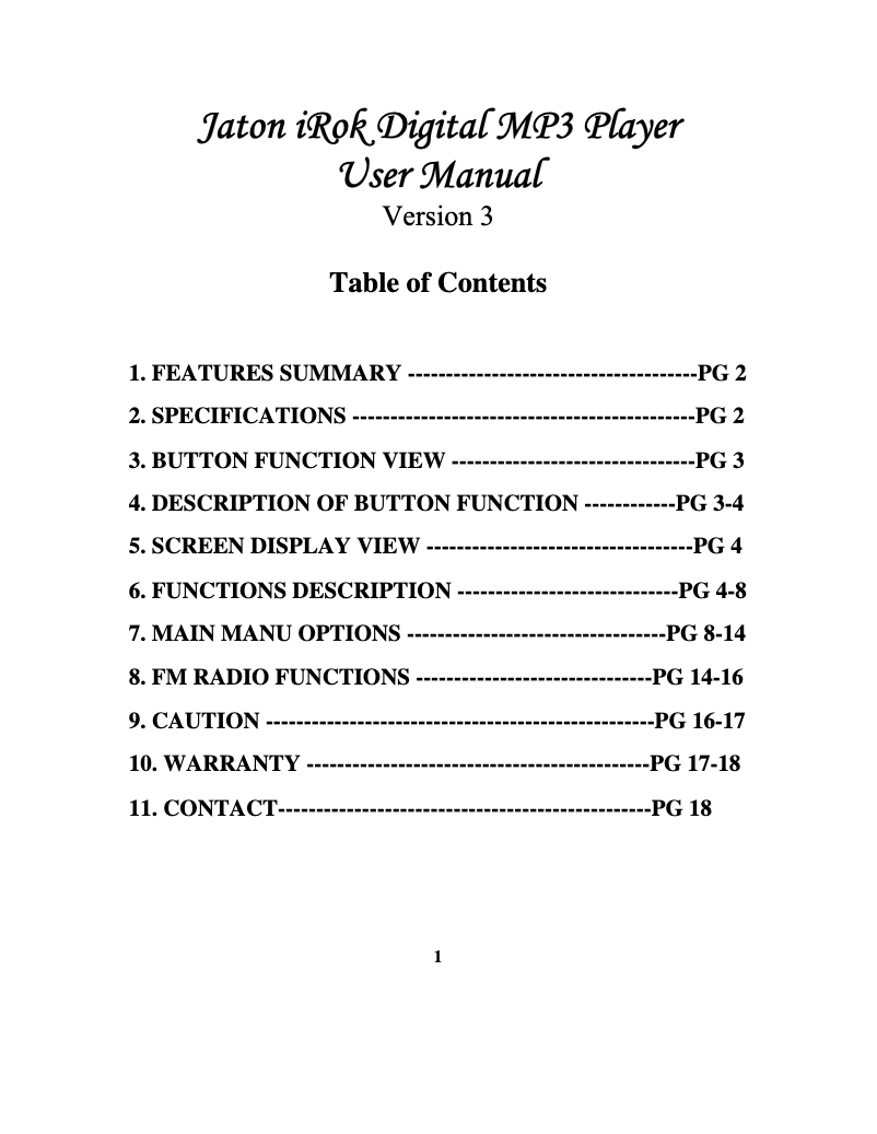 Página 1 del manual Manual de usuario Jaton iRok