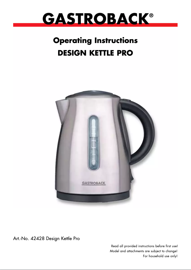 Image de la première page du manuel de l'appareil 42428