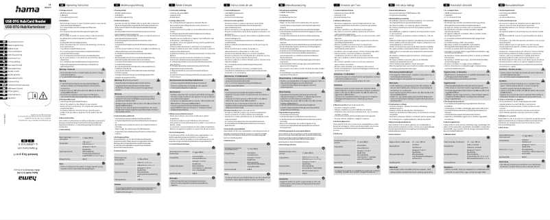 Page 1 de la notice Manuel utilisateur Hama 00200125