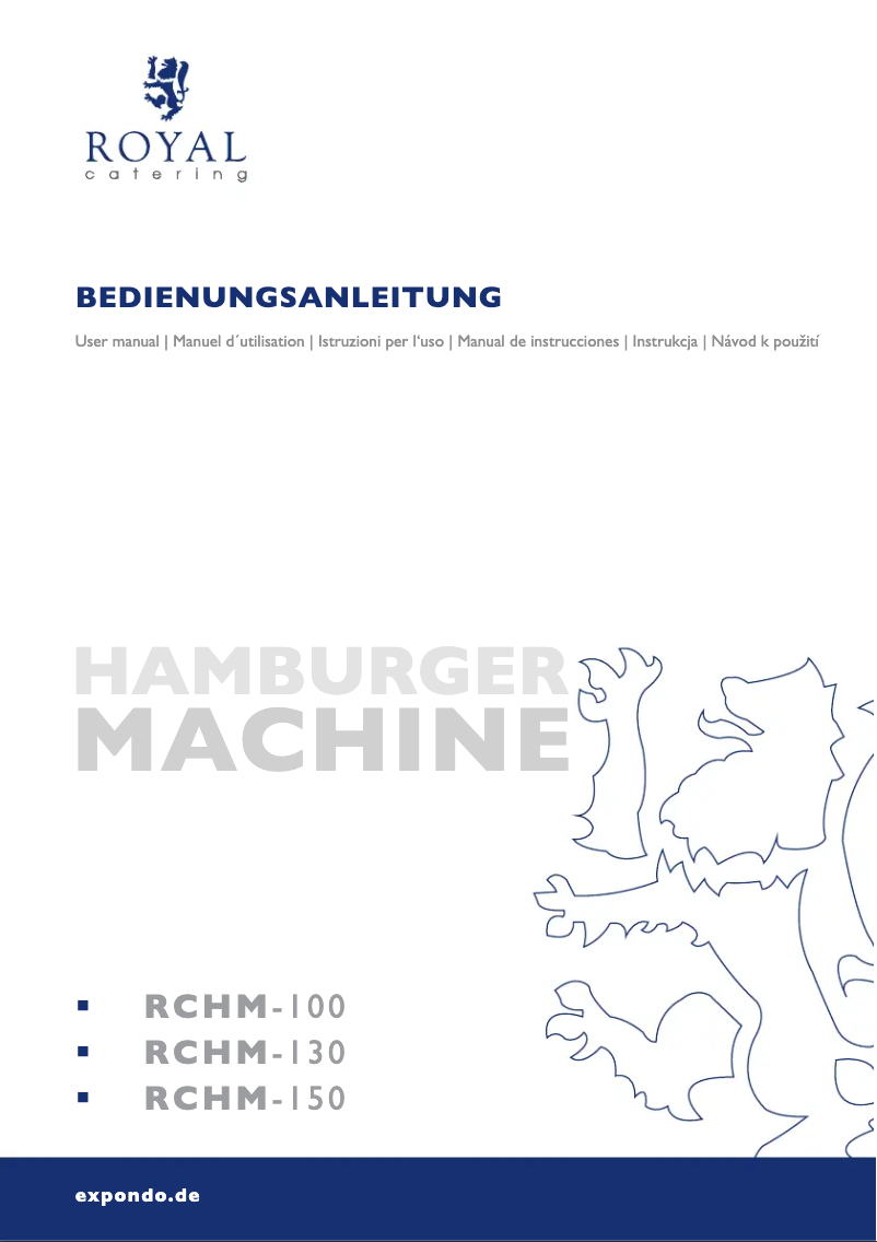 Page n°1 - Manuel utilisateur Royal Catering RCHM-100