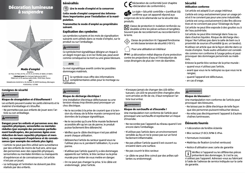 Page 1 de la notice Manuel utilisateur LightZone GT-PSH8
