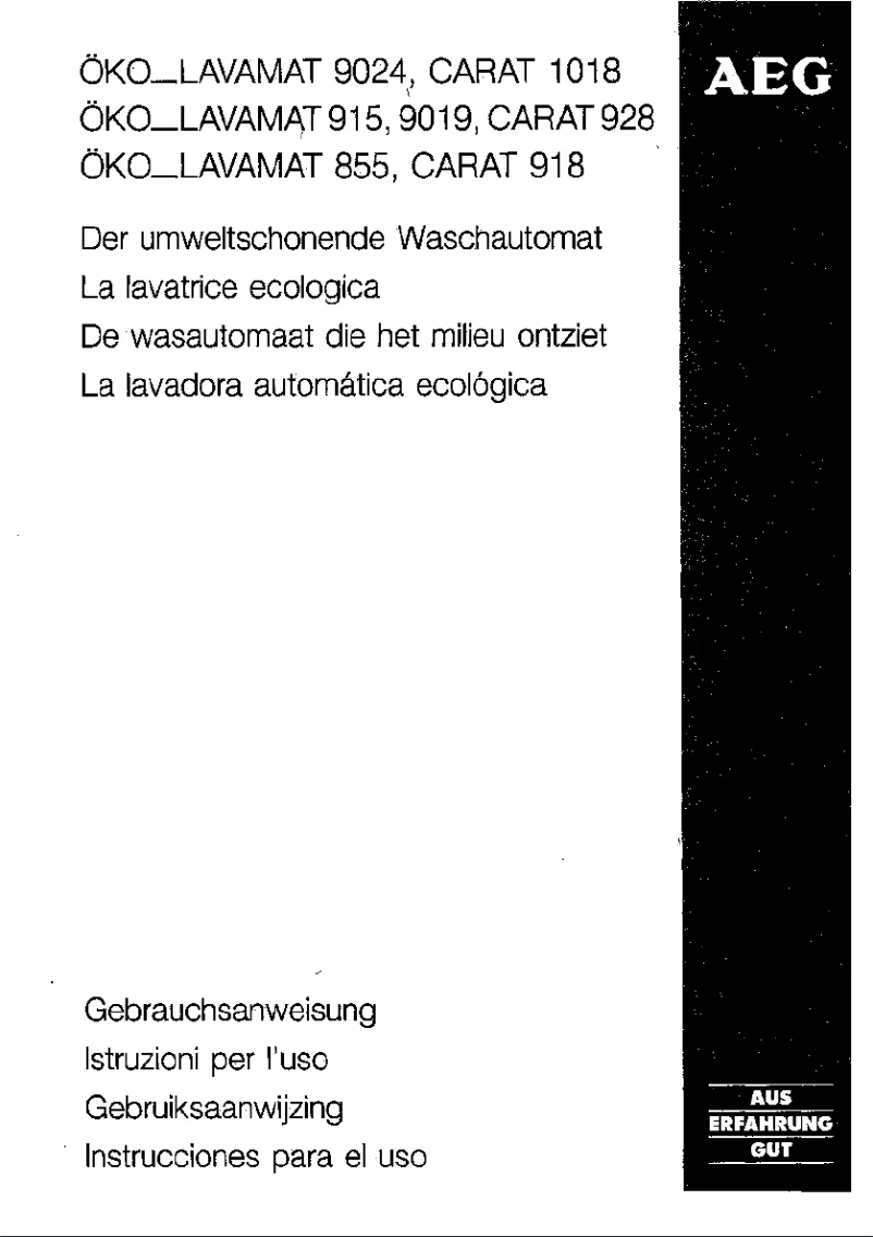 Page 1 de la notice Manuel utilisateur AEG Lavamat 9024