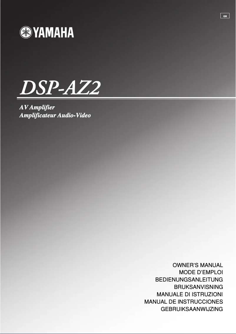 Page 1 of the manual User Manual Yamaha DSP-AZ2