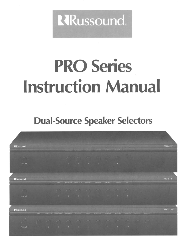 Page n°1 - Manuel utilisateur Russound PRO-8HP