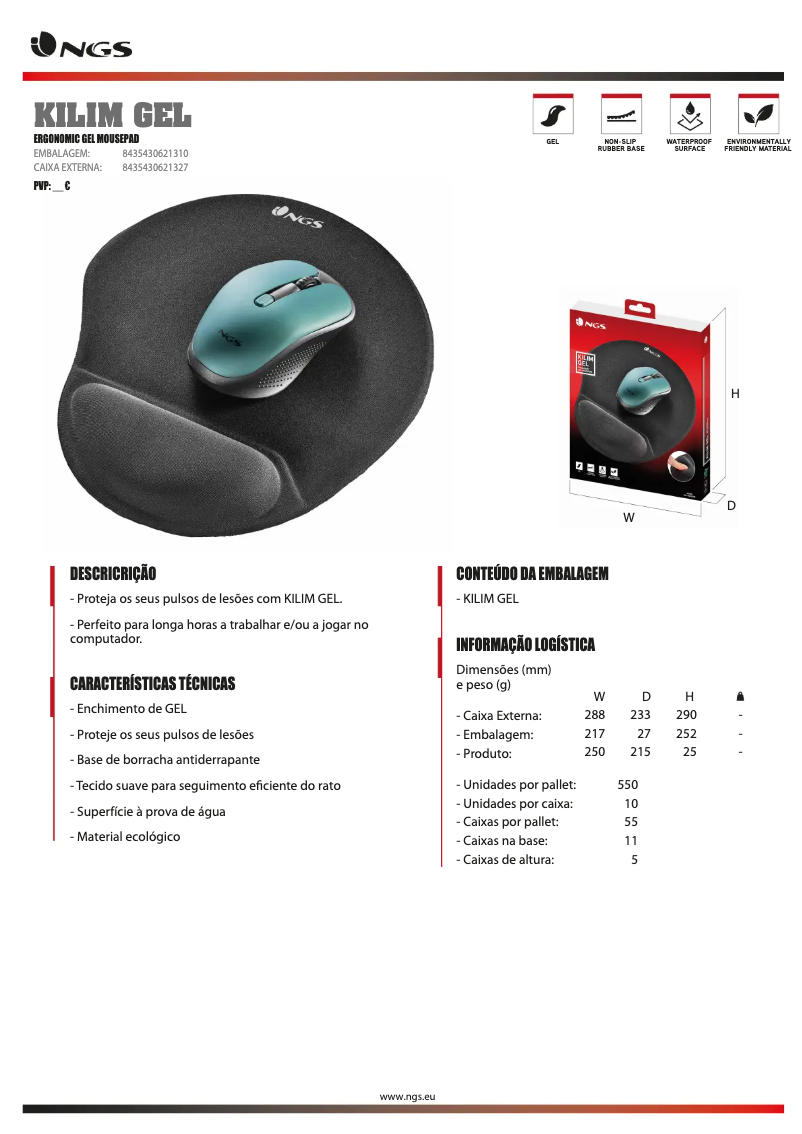 Imagen de la primera página del manual del dispositivo Kilim GEL