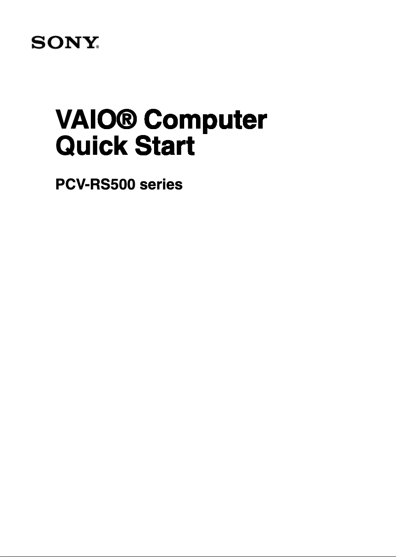 Image de la première page du manuel de l'appareil Vaio PCV-RS520