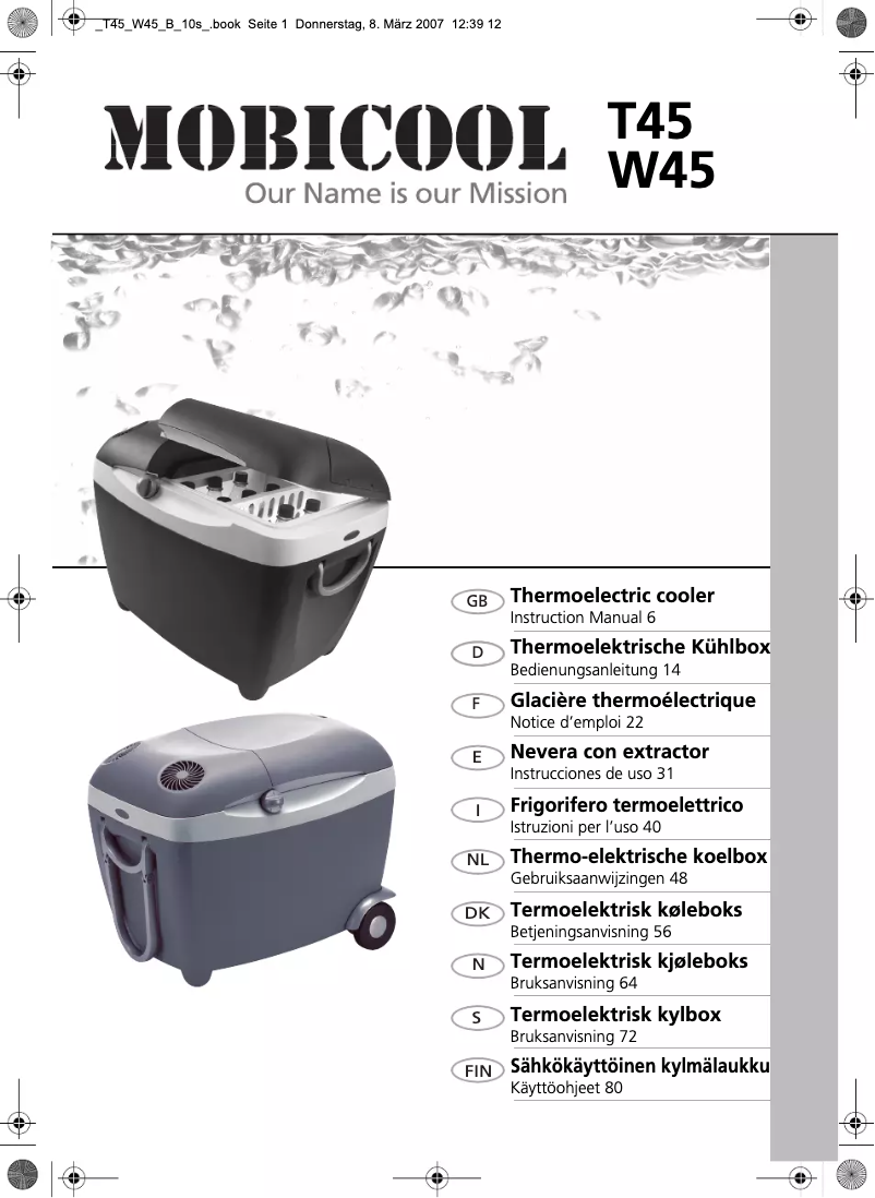 Página 1 del manual Manual de usuario Dometic Mobicool T45