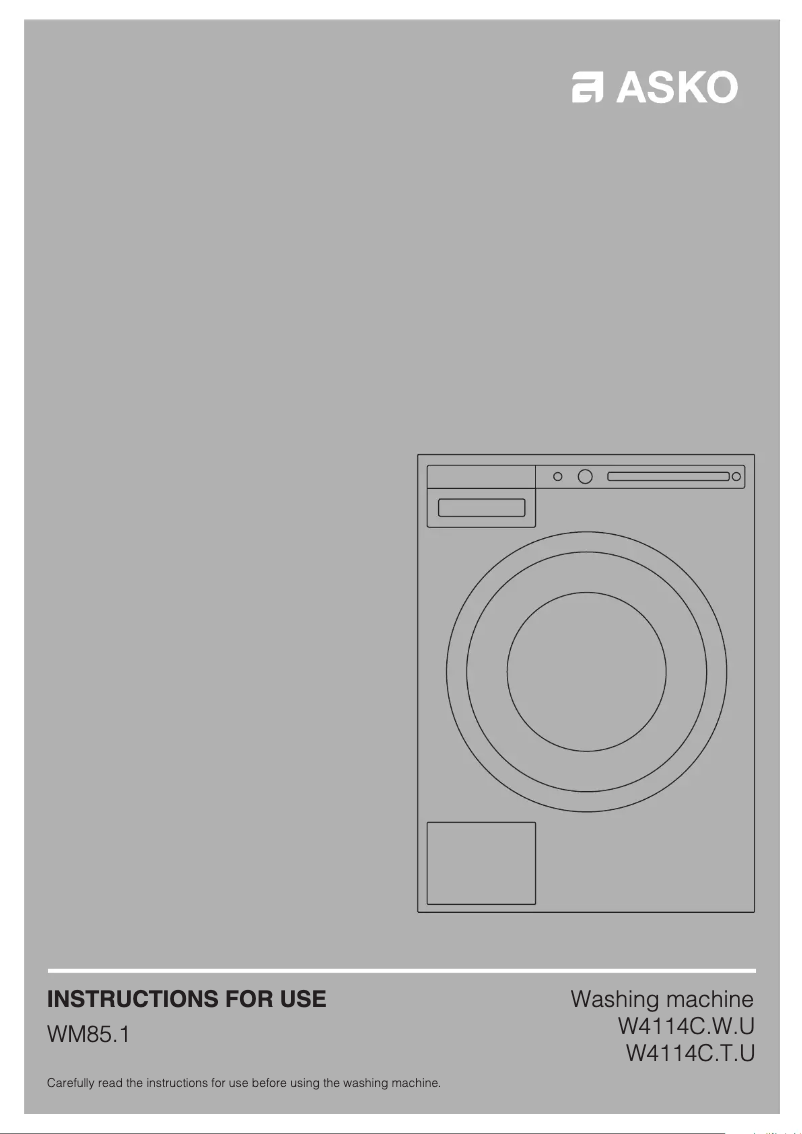 Page 1 de la notice Manuel utilisateur Asko W4114CT