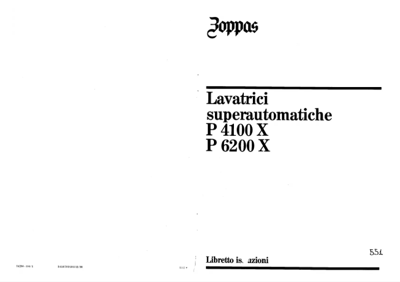 Page 1 de la notice Manuel utilisateur Zoppas P6200X