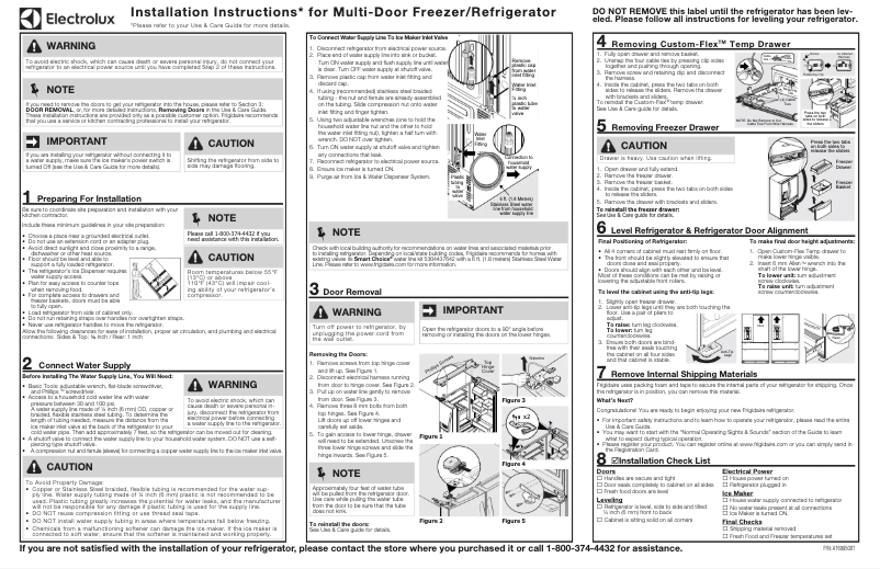 Page 1 de la notice Guide d'installation Electrolux ERMC2295AS