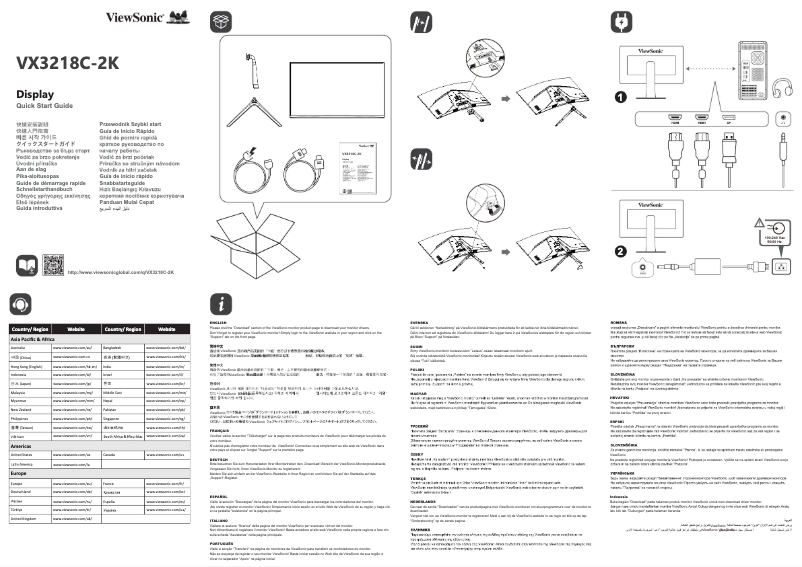 Page 1 de la notice Guide de démarrage rapide Viewsonic VX3218C-2K