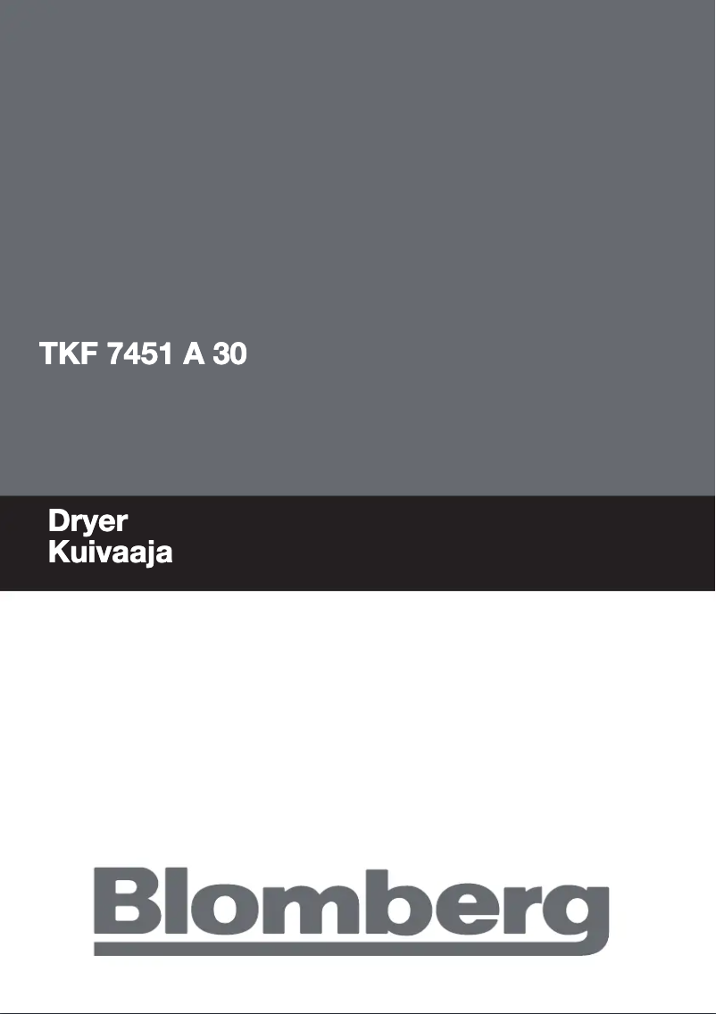 Page n°1 - Manuel utilisateur Blomberg TKF 7451 A30