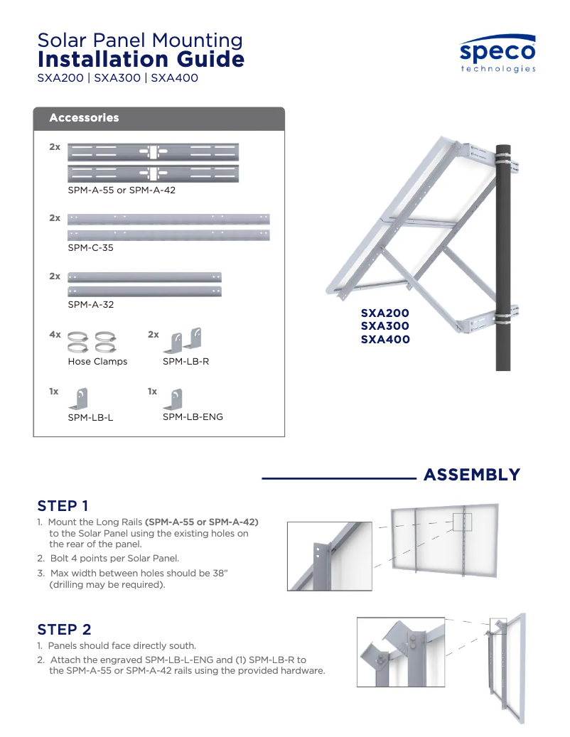 Image de la première page du manuel de l'appareil SXA200