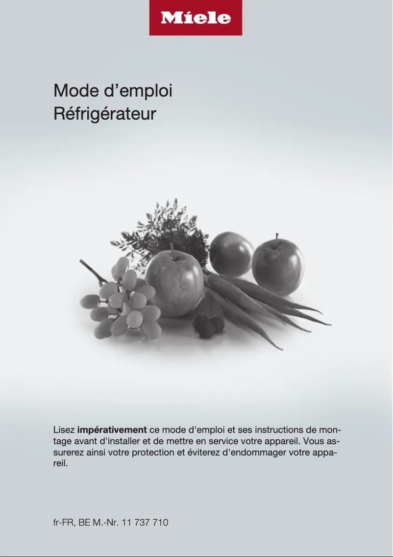 Page n°1 - Manuel utilisateur Miele K 7113 D