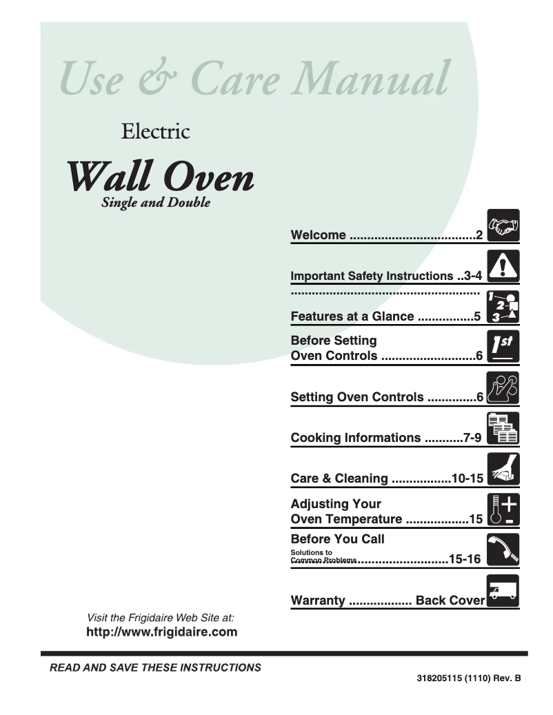 Page 1 de la notice Manuel utilisateur Frigidaire FEB27S5DB