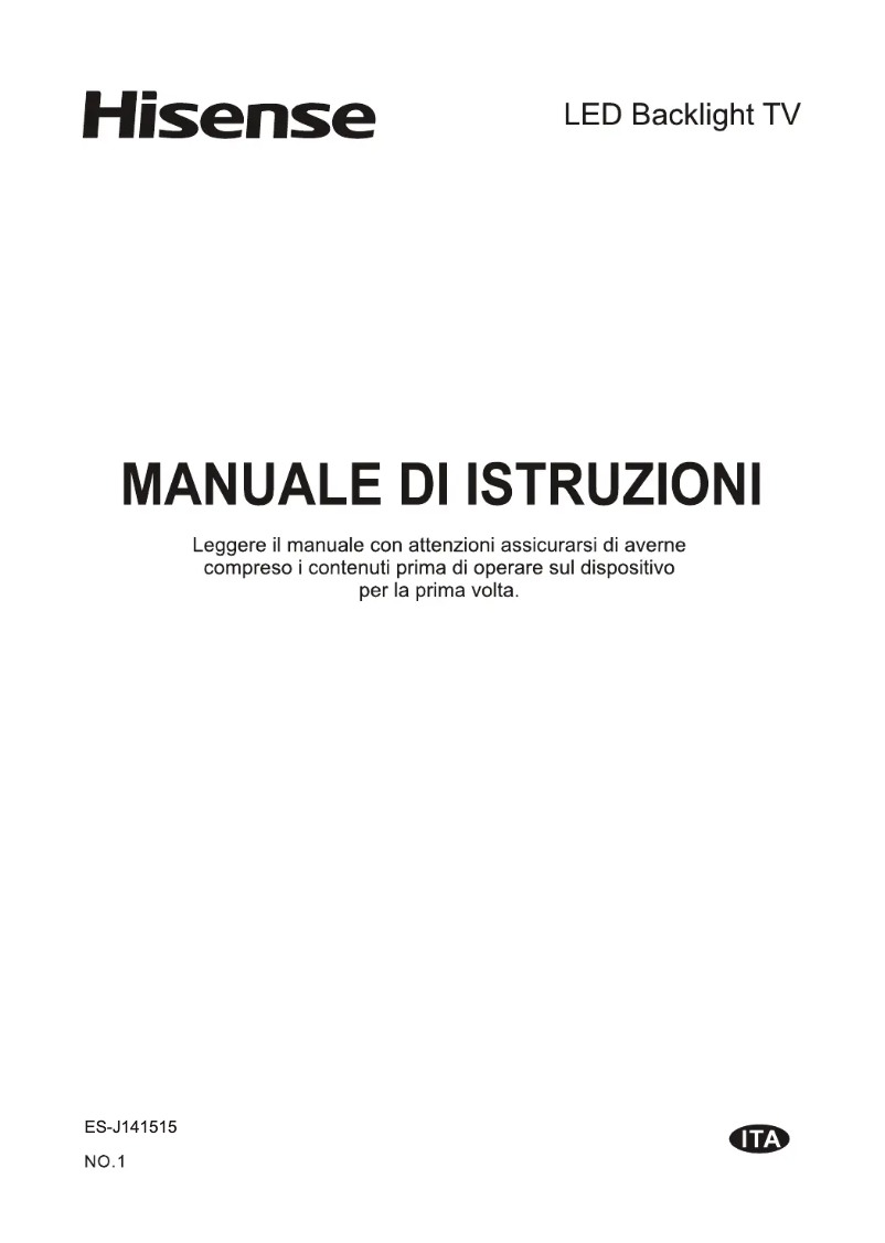 Page 1 de la notice Manuel utilisateur Hisense 50K220