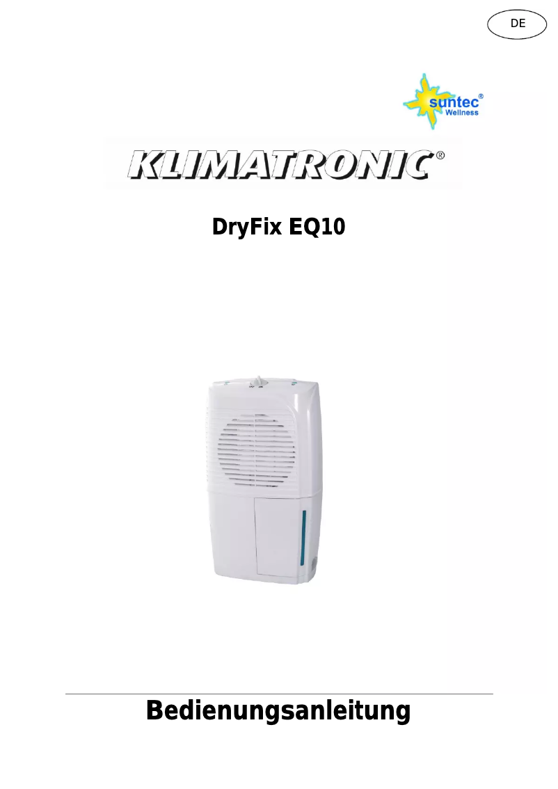Image de la première page du manuel de l'appareil DryFix EQ10