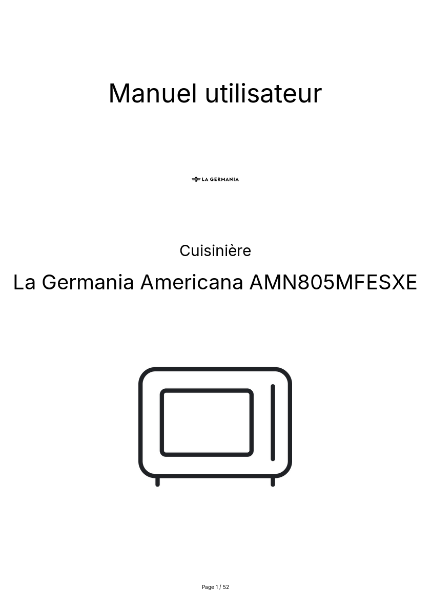 Image de la première page du manuel de l'appareil Americana AMN805MFESXE
