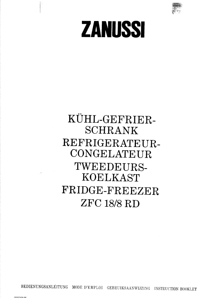 Image de la première page du manuel de l'appareil ZFC 18/8 k