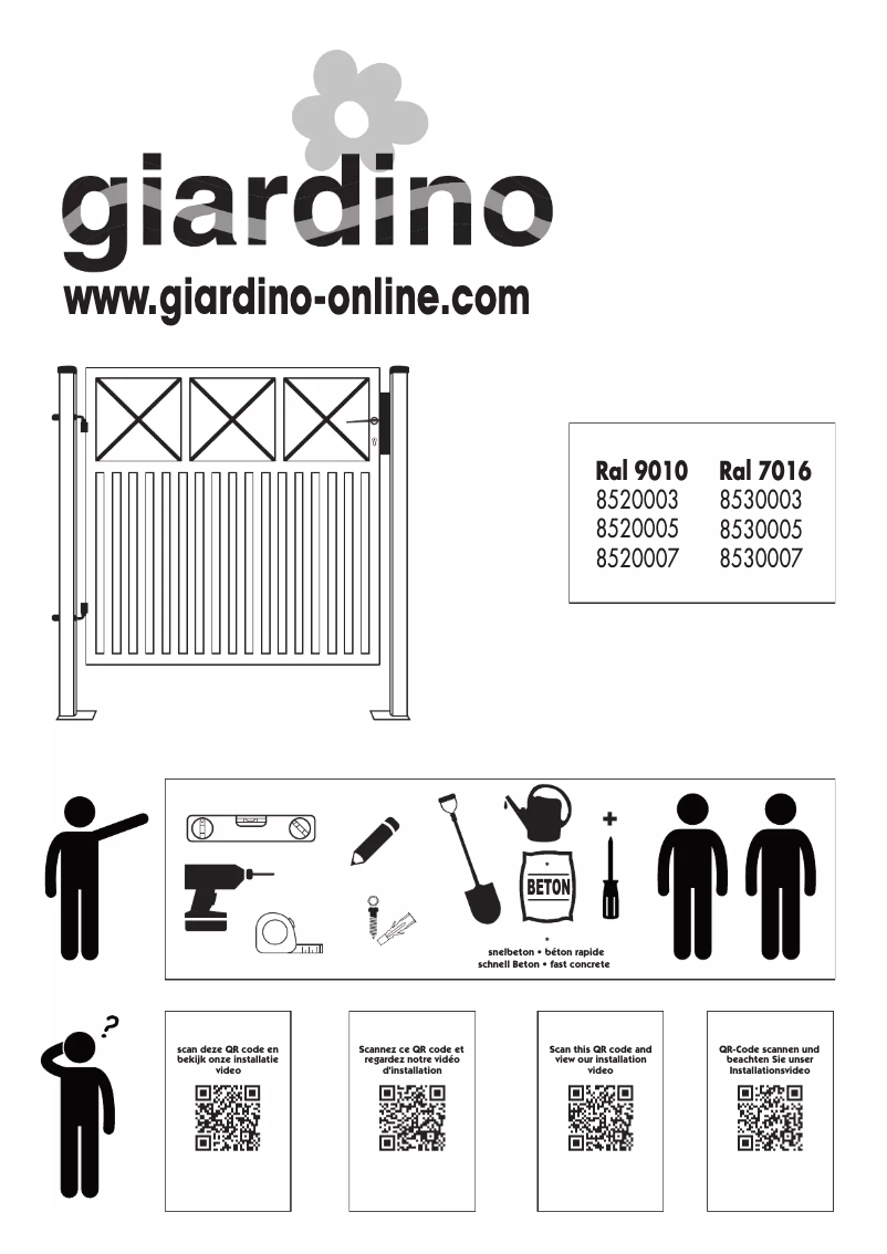 Page n°1 - Manuel utilisateur Giardino 8520003