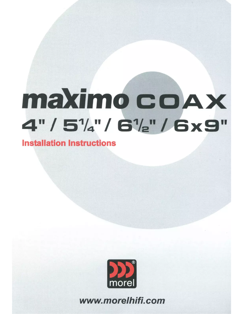 Page n°1 - Manuel utilisateur Morel Maximo Coax 6