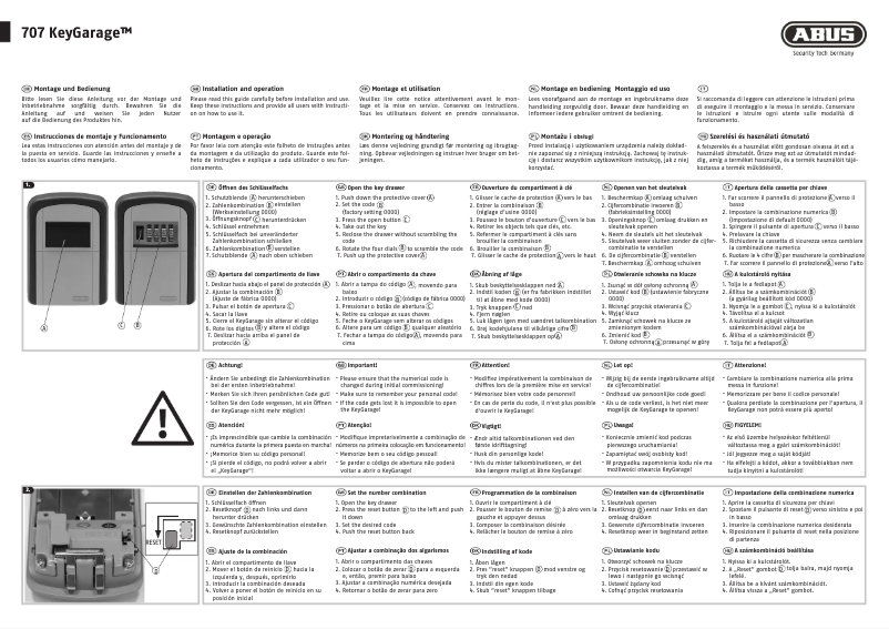 Página 1 del manual Manual de usuario Abus KeyGarage 707