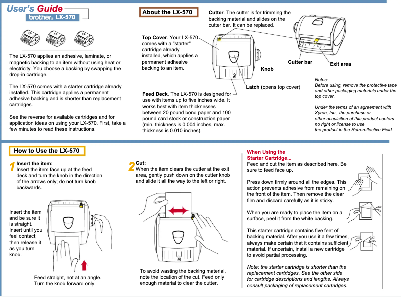 Page 1 de la notice Manuel utilisateur Brother LX-570