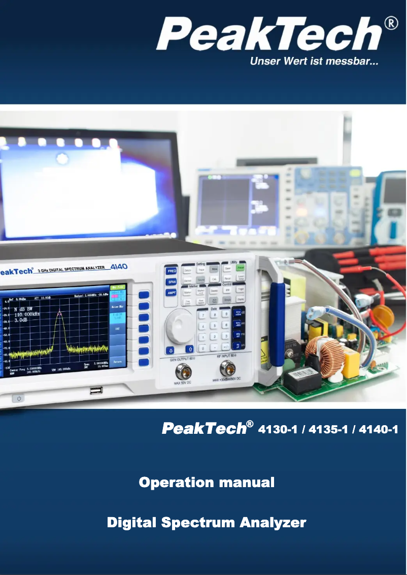 Page n°1 - Manuel utilisateur PeakTech 4140-1