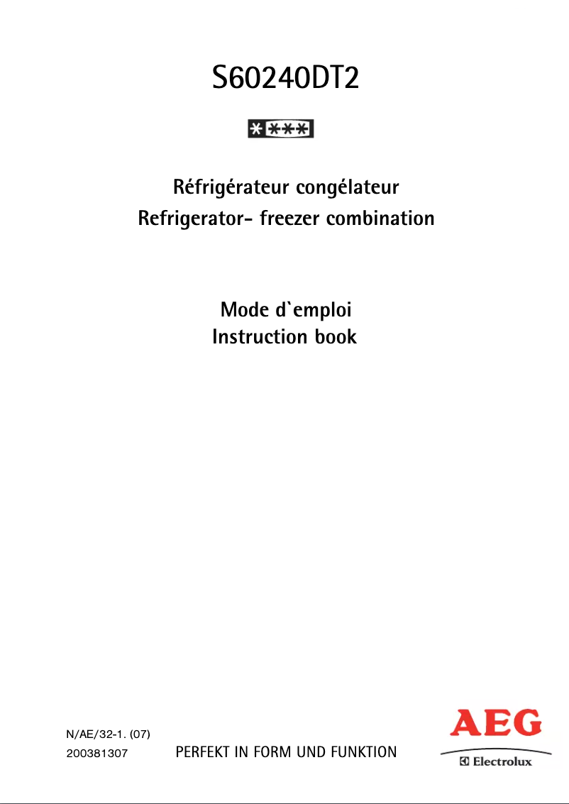 Image de la première page du manuel de l'appareil 60240 DT2