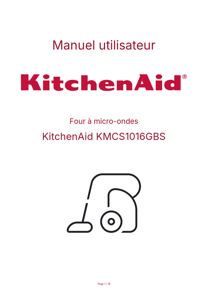 Image de la première page du manuel de l'appareil KMCS1016GBS