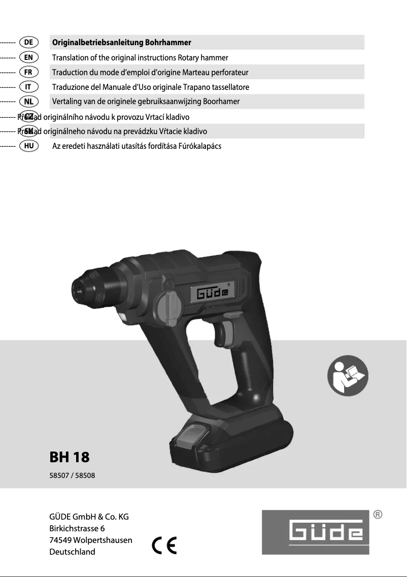 Page n°1 - Manuel utilisateur Güde BH 18-201-30K