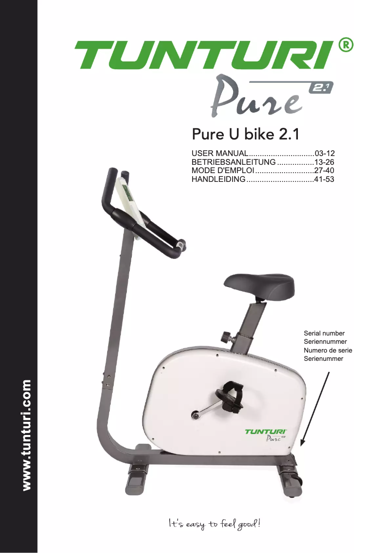 Page n°1 - Manuel utilisateur Tunturi Bike 2.1
