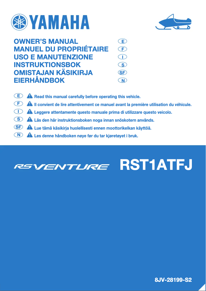 Page 1 de la notice Manuel utilisateur Yamaha RS Venture TF (2018)