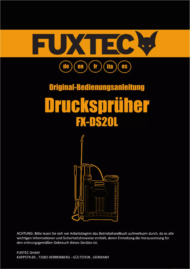 Image de la première page du manuel de l'appareil FX-DS20L