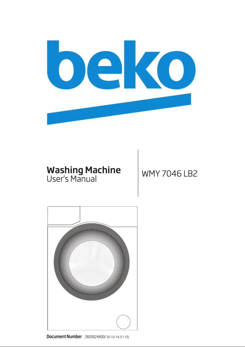 Page 1 de la notice Manuel utilisateur Beko WMY7046LB2