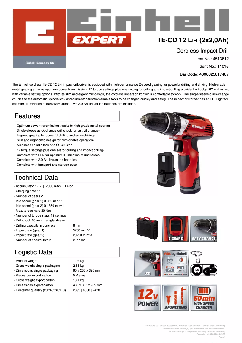 Image de la première page du manuel de l'appareil TE-CD 12 Li-i