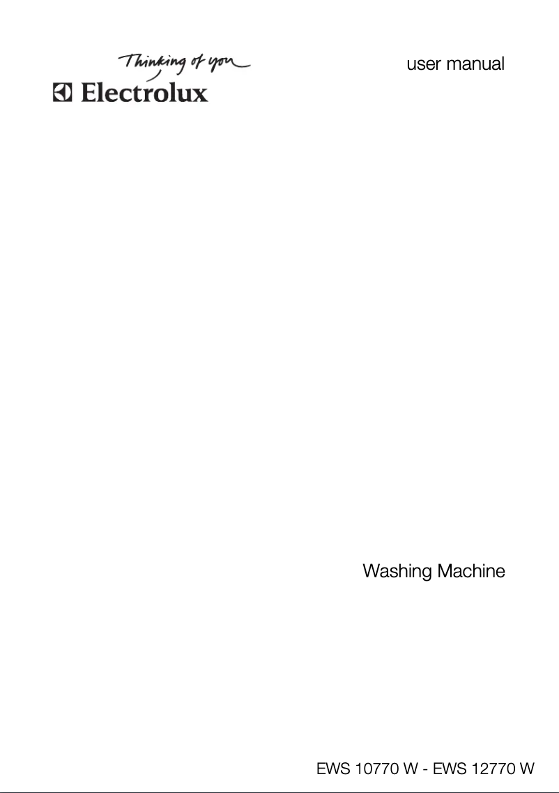 Page 1 de la notice Manuel utilisateur Electrolux EWS 12770W