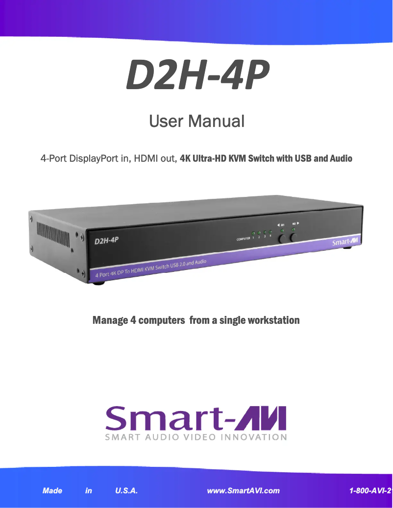 Page n°1 - Manuel utilisateur Smart-AVI D2H-4P