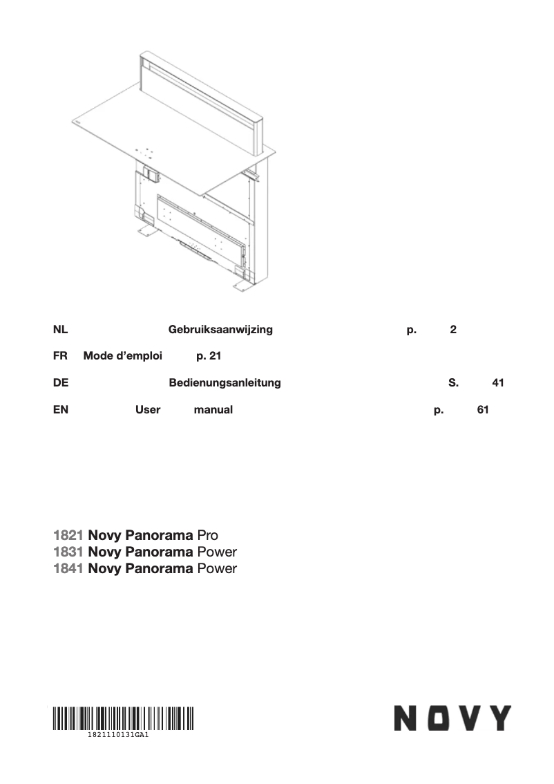 Image de la première page du manuel de l'appareil Panorama Power 1841