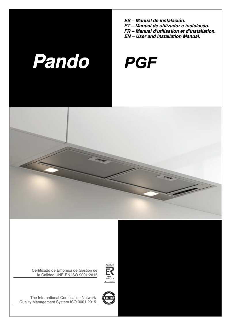 Page 1 de la notice Manuel utilisateur Pando PGF