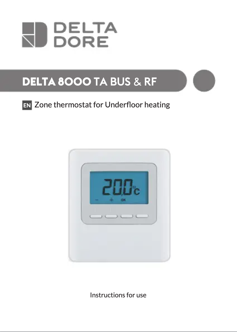 Página 1 del manual Manual de usuario Delta Dore Delta 8000 TA RF