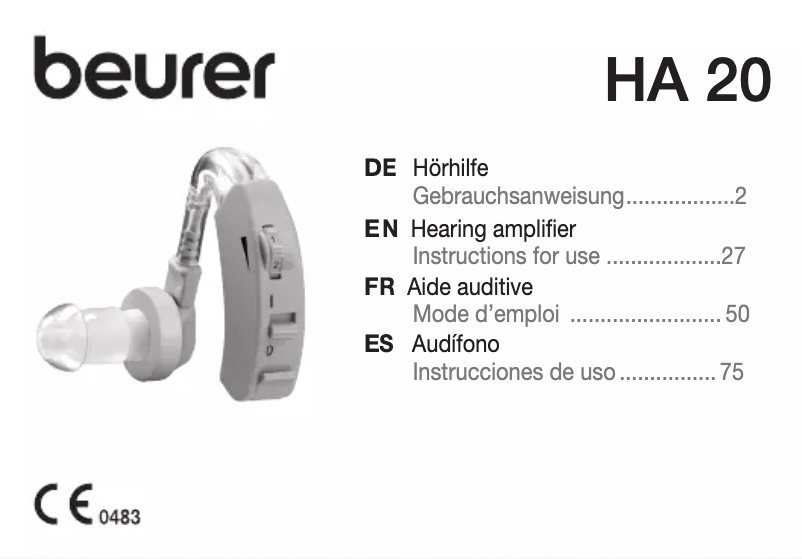 Page 1 de la notice Manuel utilisateur Beurer HA 20