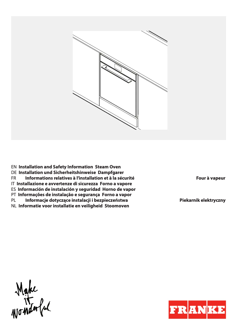 Page 1 de la notice Instructions / montage Franke FMY 99 HS BK