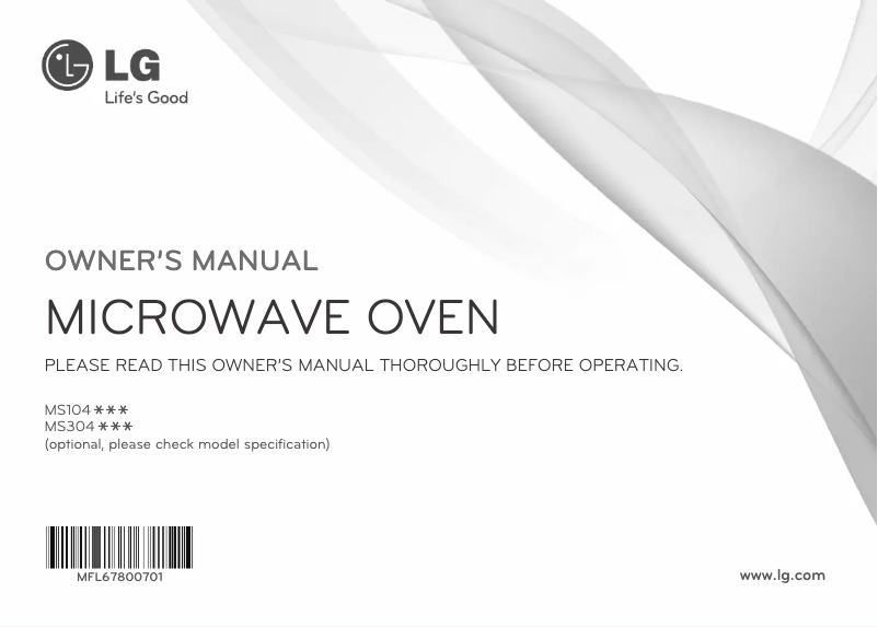 Page 1 de la notice Manuel utilisateur LG MS3040SM