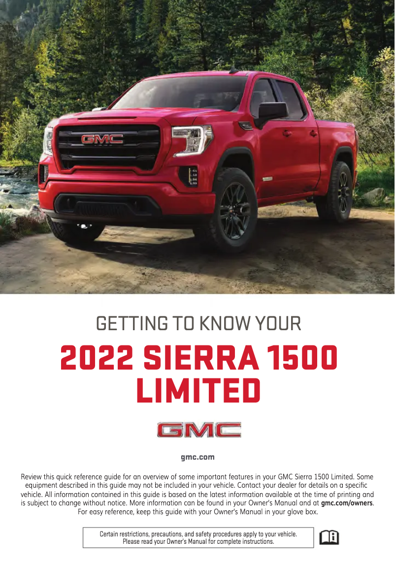 Page 1 de la notice Guide de démarrage rapide GMC Sierra HD (2022)