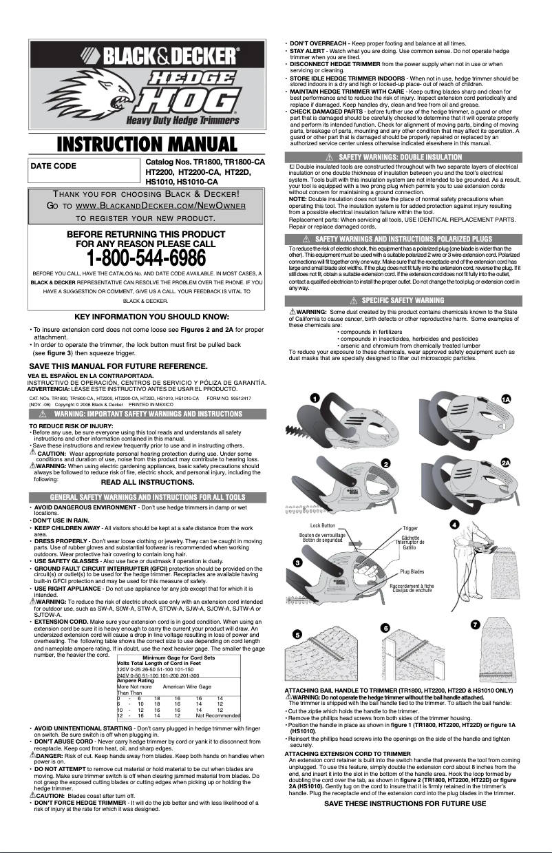 Page n°1 - Manuel utilisateur Black & Decker HT22D