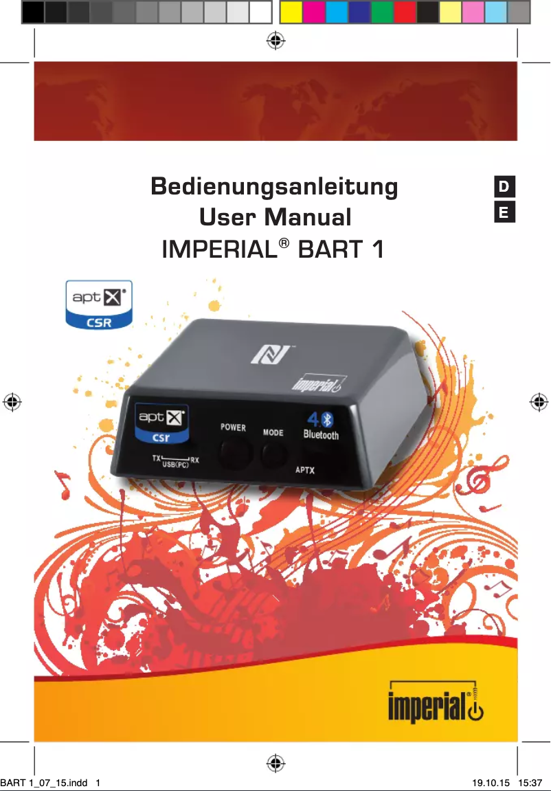 Page 1 de la notice Manuel utilisateur Telestar IMPERIAL BART 1