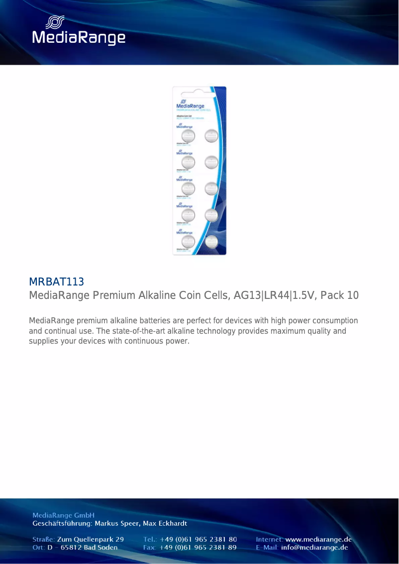 Image de la première page du manuel de l'appareil MRBAT113