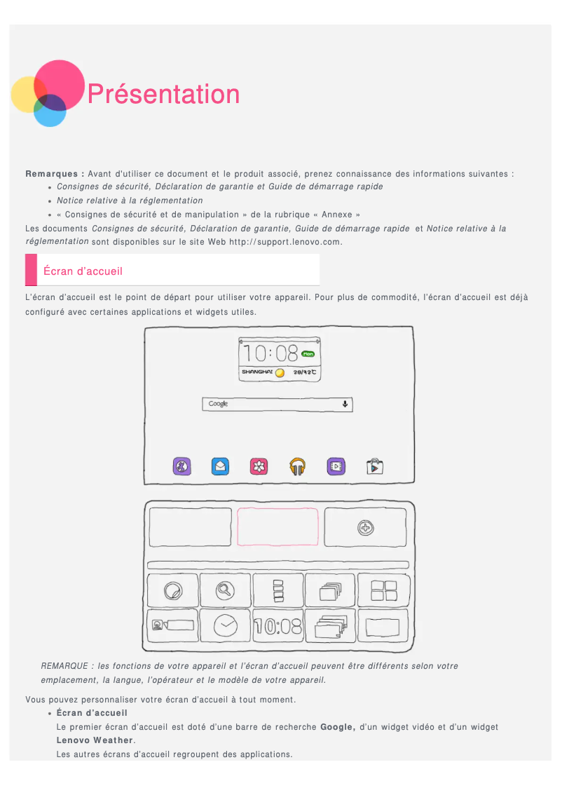 Page n°1 - Manuel utilisateur Lenovo Yoga Tab 10 HD+