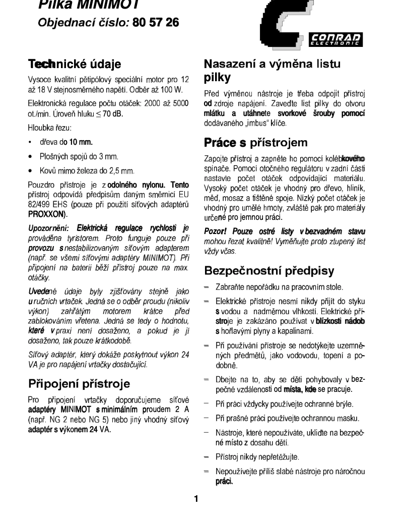 Imagen de la primera página del manual del dispositivo STS 12/E